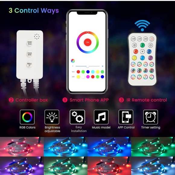 🎉Smart Led Strip Lights,65.6ft APP Control Light Strips Work with Alexa &Google - Picture 5 of 8